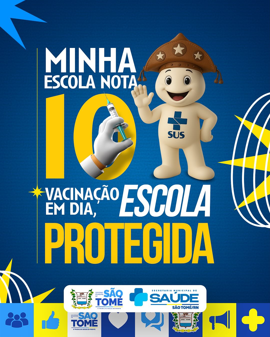 💉MINHA ESCOLA NOTA 10: VACINAÇÃO EM DIA, ESCOLA PROTEGIDA 💙